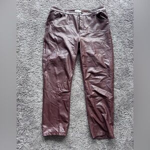 Abercrombie burgundy leather pants ￼